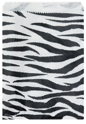 200 pcs of Zebra Print Paper Gift Bags Shopping available in 4 sizes $14.97