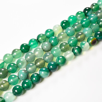 #ad 100 Strand 15quot; Wholesale Natural Green Agate Stone Round Spacer Loose Beads 8MM $329.99