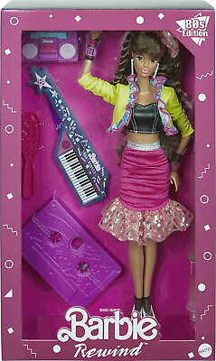 #ad Barbie Rewind 80s Edition Night Out Fashion amp; Accessories Brunette Doll GTJ88 $24.99