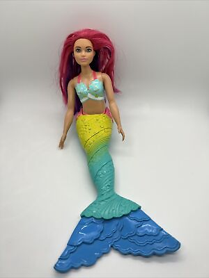 #ad 14” barbie dreamtopia curvy mermaid rainbow cove barbie pink purple hair $7.00