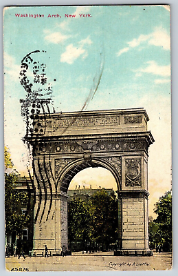 #ad Vintage Postcard New York Washington Arch Posted 1910 $4.49