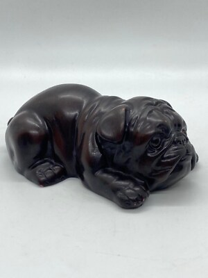#ad Bulldog Small Reddish Brown Resin Dog Figurine E5 $17.99