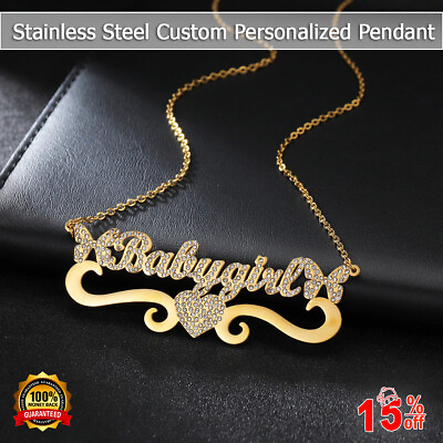 Customized Necklace Personalized Jewelry Stainless Steel Chain Pendant Name $17.91