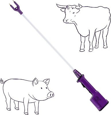 #ad RANCH CHOICE Purple Rechargeable Livestock Prod Waterproof Cattle prod with 2... $58.70