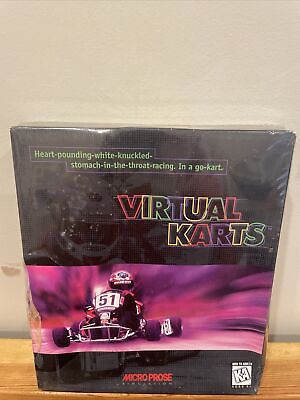 #ad Virtual Karts PC 1995 Cd Rom BRAND NEW Sealed Big Box $75.00