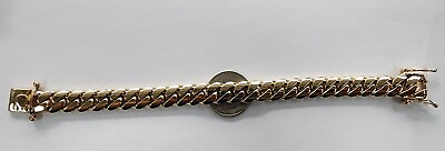 #ad Real 10K Yellow Gold 11mm Miami Cuban Link Bracelet 8quot;Box Clasp well made $3755.00