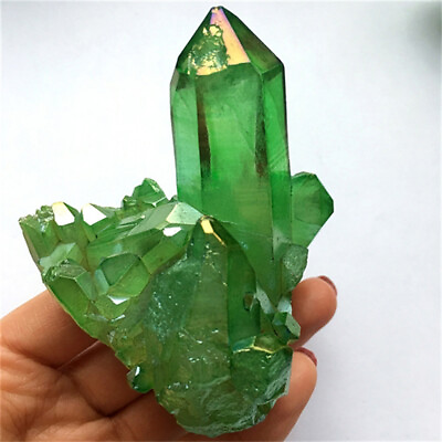 #ad 1pc Natural Green Crystal Cluster Quartz Crystal Gem Stone Healing Mineral Reiki $11.72