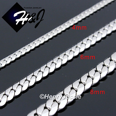 18 40quot;MEN Stainless Steel 3 4 5 6 8mm Silver Miami Cuban Curb Chain Necklace*155 $10.99