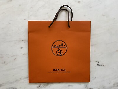 Authentic Hermes Empty Orange Shopping Gift Paper Bag 12x12x4” $20.00