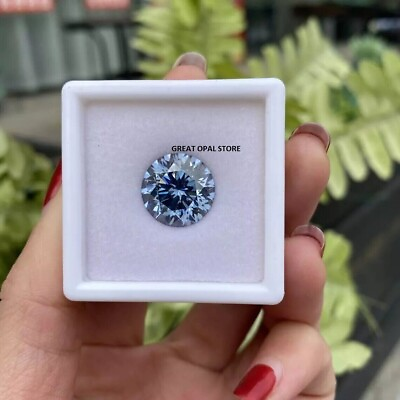#ad 10 Carat Lab created Blue Diamond Round Cut D Grade Certified Loose Gemstone $209.24