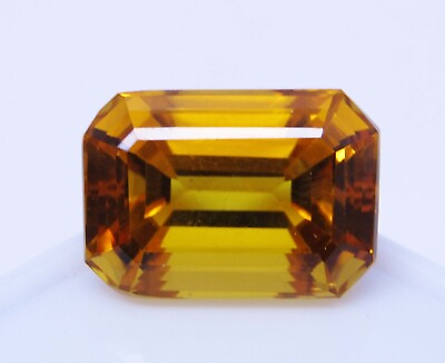 #ad Natural 15 CT Ceylon Yellow Sapphire Emerald Cut Loose Gemstone $52.00