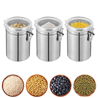 #ad 3 Pcs Stainless Steel Canister SetOrganization and StorageStorage Containers $25.66