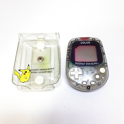#ad Nintendo Pocket Pikachu Color Pokémon Game Console Pedometer w Cover Tested $59.80