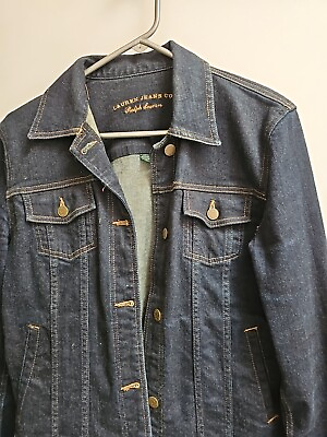 #ad Ralph Lauren Jeans Co Premium Womens Denim Blue Jean Jacket Sz Medium $29.99