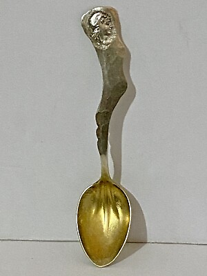 #ad Etruscan Medallion by Shiebler Hammered Sterling Demitasse Spoon GW Lady 4.25” $269.00