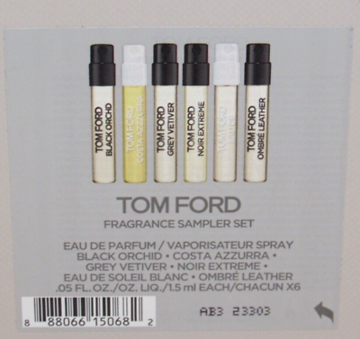 #ad Tom Ford 6 Fragrance Sampler Set Ombre Leather Grey Vetiver Costa Azzurra Soleil $51.90