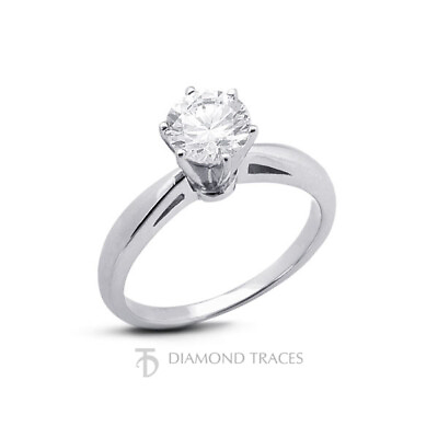 #ad 1 3ct H SI1 Round Natural Certified Diamond 950 Plat. Solitaire Engagement Ring $1282.93
