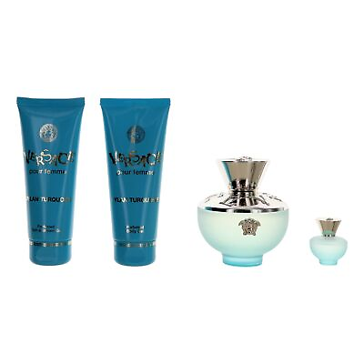 #ad Versace Dylan Turquoise by Versace 4 Piece Gift Set for Women $57.46
