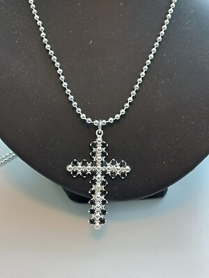 #ad Stunning Diamante Cross Necklace With BALLS. GBP 8.25