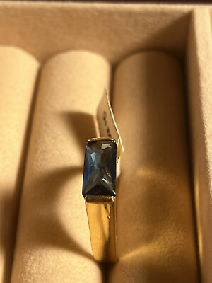 #ad Gold Blue Genuine Austrian Crystal Ring $25.00