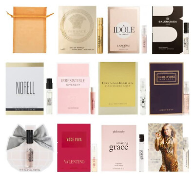 #ad 11 Women#x27;s Perfume Samples Vials with Organza Bag $22.91