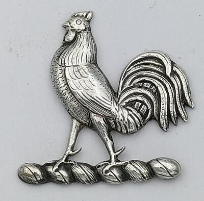 #ad VICTORIAN SOLID SILVER COCKEREL ROOSTER CREST MOUNT 19TH CENTURY GBP 45.00
