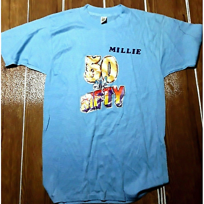 #ad 80s Vintage Millie 50 and Nifty t shirt Small Old T Shirt Tee Womens $9.99