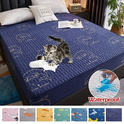 #ad Waterproof Bed Cover Stretch Breathable Mattress Cover Mattress Protector $38.58