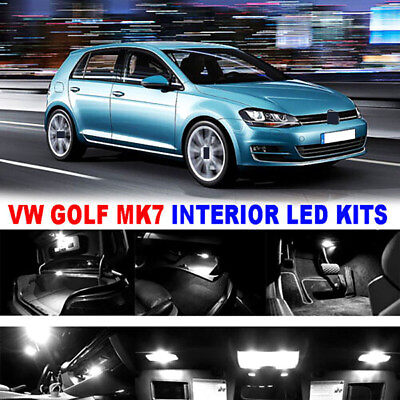 #ad FOR MK Ⅶ Interior UPGRADED CANBUS 12 16 SUPER WHITE LED BULBS FULL LIGHT SETS GBP 10.99