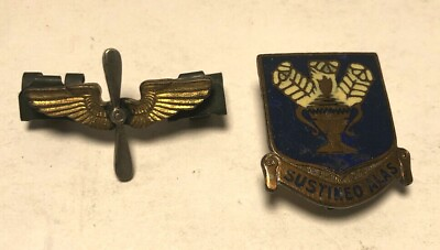 #ad WWII AAF Officer Wings Insignia by Blackinton amp; Sterling Sustineo Alas Pin Lot $32.36