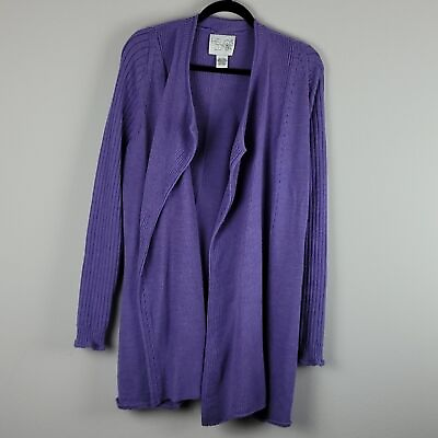 #ad Helios amp; Luna long line wool cardigan sweater Sz L Purple $29.97