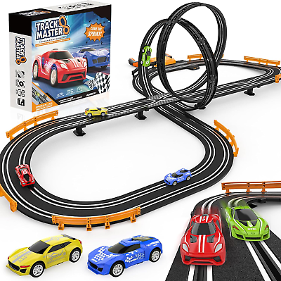 #ad Battery or Electric Slot Car Race Track Set Dual Racing Game Gift for Kids Boys $56.40