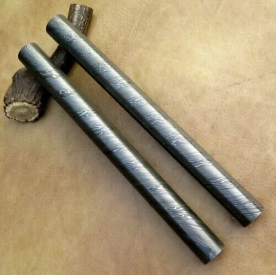 #ad Lot of 2 12 Inches Damascus Steel Rod Billet Bar Custom Handmade Twist Pattern $98.99