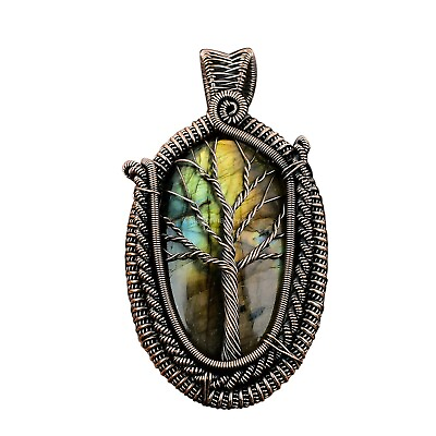 Labradorite Copper Gift For Bestie Wire Wrapped Tree Of Life Pendant 2.68 $85.49