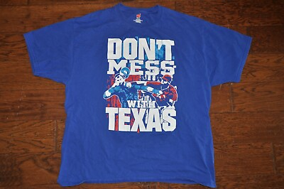 #ad Don#x27;t Mess With Texas MLB Nolan Ryan Ventura Fight Rangers T Shirt Mens Hanes XL $22.00