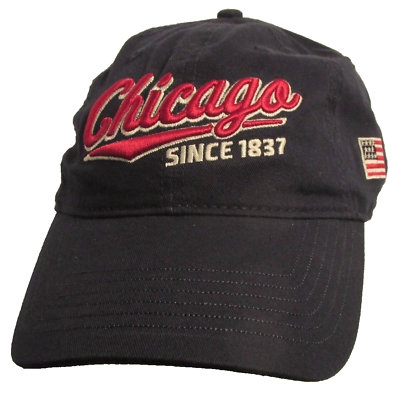 #ad Chicago Illinois Hat USA Embroidery Flag Unisex Cap bk $17.95