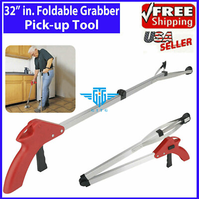 #ad 32#x27;#x27; Grabber Pick Up Reaching Tool Hand Grip Reacher Heavy Duty Aid Trash Cans $8.99
