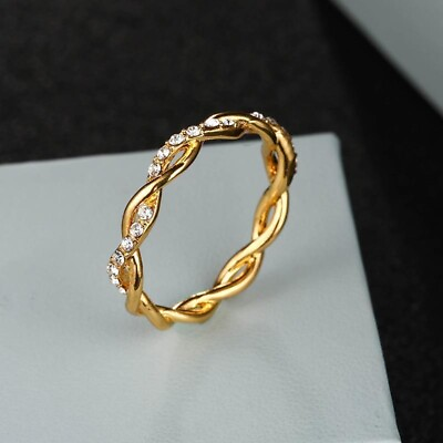 #ad Women#x27;s Band Wedding Ring 2Ct Round Lab Created Diamond 14k Yellow Gold Finish $69.99