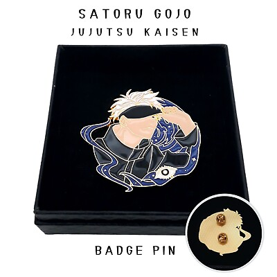 #ad Anime Saturo Gojo Jujutsu Kaisen Badge Brooch Collectible Pin Pouch Box $18.00