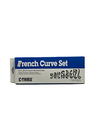 C Thru French Curve Set FC 8 Set of 8 Curves with Inking Edge 6quot; 10 1 2quot; NEW $24.95