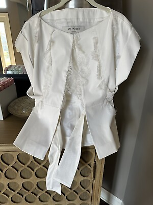 #ad Valentino White Jacket Blouse Shirt It 40 4 $324.45