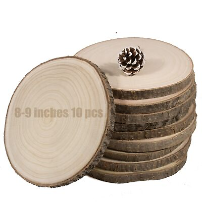 #ad 10pcs Pack 8 9 Inches Wood Slices Large Natural Wood Rounds Centerpiece Decor... $49.96