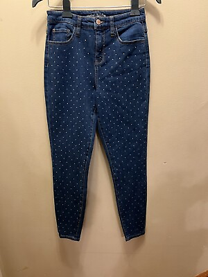 #ad Wild Fable Women#x27;s High Rise Rhinestone Embellished Bling Skinny Jeans size 2 $10.90