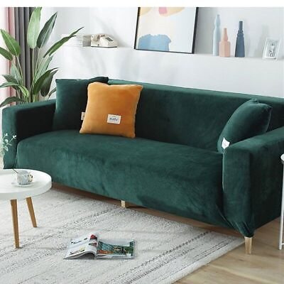 #ad Velvet Plush Sofa Cover Sectional Couch Cover Elastic Case Sofa Slipcover $13.93