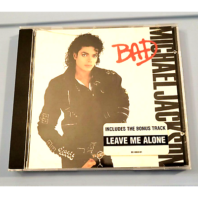 #ad BAD Michael Jackson CD 1987 Epic Records Bonus Track with Lyrics Booklet $9.95