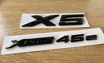 #ad Gloss Black X5 xDrive 45e Trunk Badge Emblem Sticker For BM X5 xDrive 45e G05 $19.97
