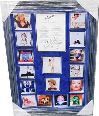 #ad Kylie Minogue Can#x27;t Get You Out Of My Mind Signed Script Framed Collage JSA COA $699.99