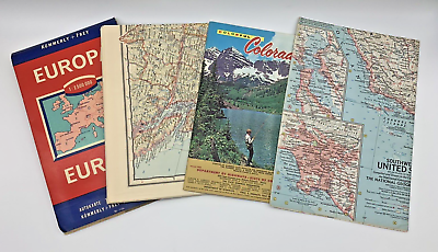 #ad Vintage 1950s 1960s Lot of FOUR Maps Europe United States Colorado $23.80