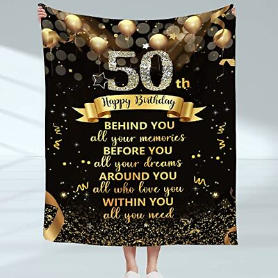 #ad Happy 50th Birthday Gifts Blanket for Women Men 50 Years Old Birthday Gift Th... $29.02