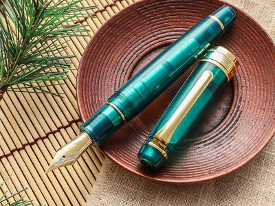#ad Sailor x Wancher Professional Gear 21K Fountain Pen Turquoise Green NWB $388.99